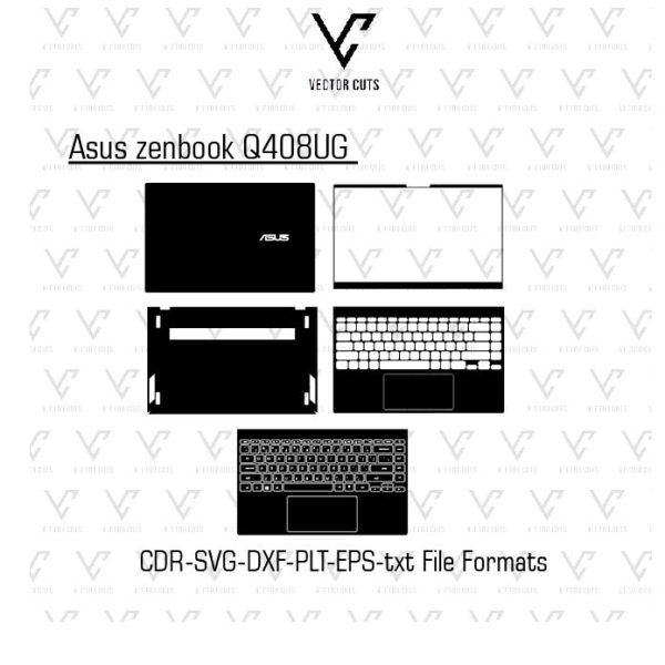 Asus zenbook Q408UG laptop skin template vector file