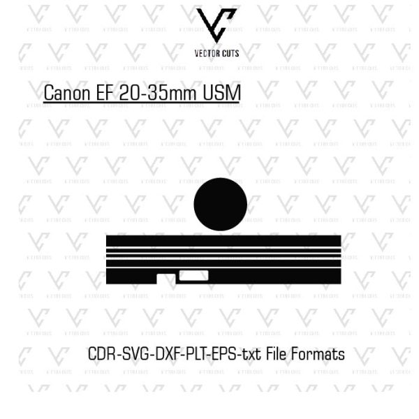 Canon EF 20-35mm USM Camera lens Skin Template Vector