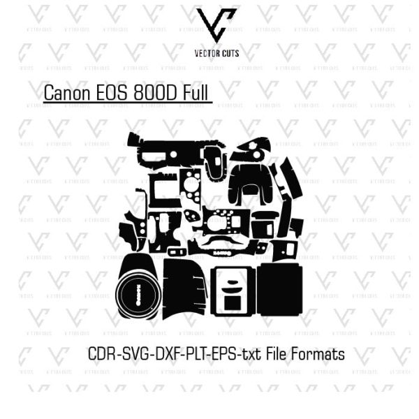 Canon EOS 800D Full Camera Skin Template Vector