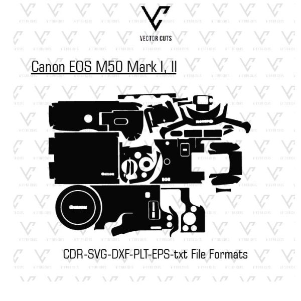 Canon EOS M50 Mark I II Camera Skin Template Vector