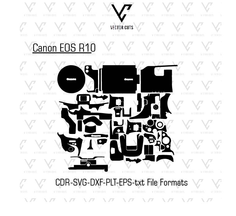 Canon EOS R10 Camera Skin Template Vector