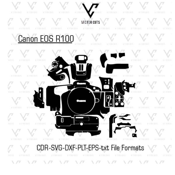 Canon EOS R100 Camera Skin Template Vector