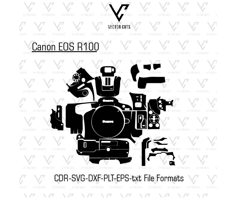 Canon EOS R100 Camera Skin Template Vector