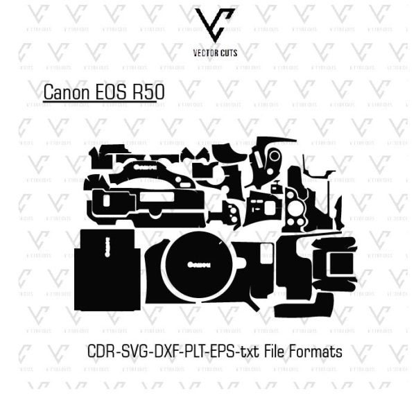 Canon EOS R50 Camera Skin Template Vector