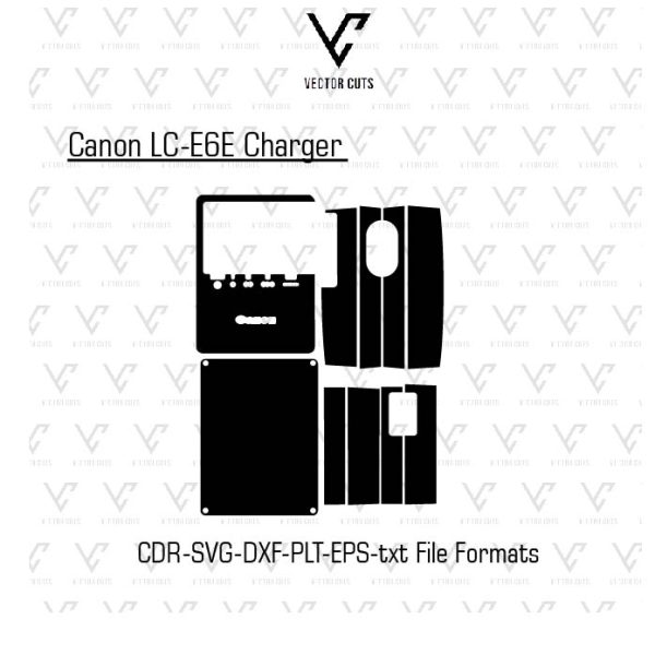 Canon LC-E6E Charger Camera Skin Template Vector