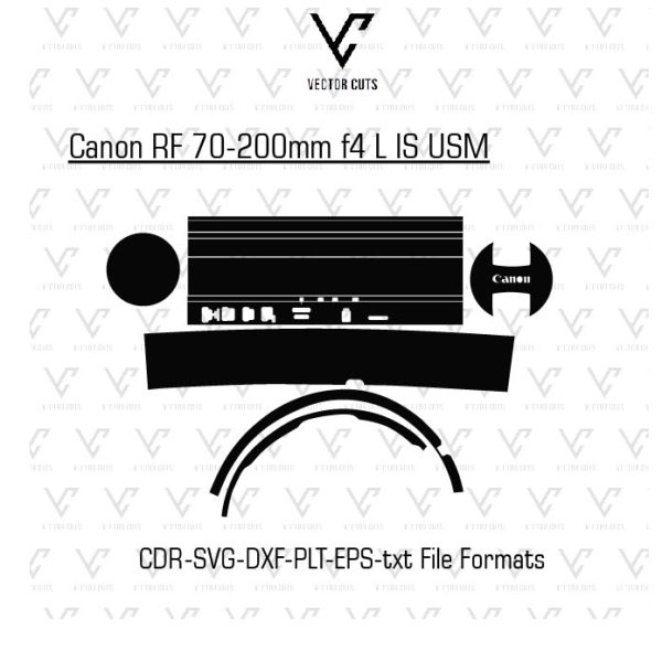 Canon RF 70-200mm f4 L IS USM Camera lens Skin Template Vector