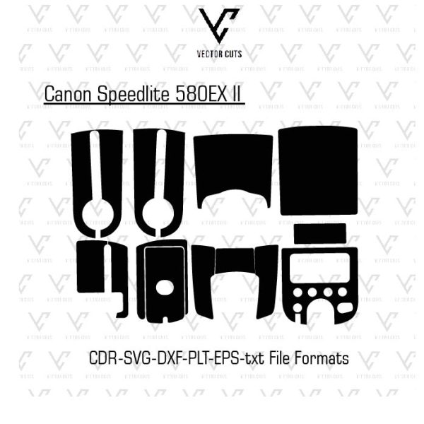 Canon Speed lite 580EX II Camera Skin Template Vector