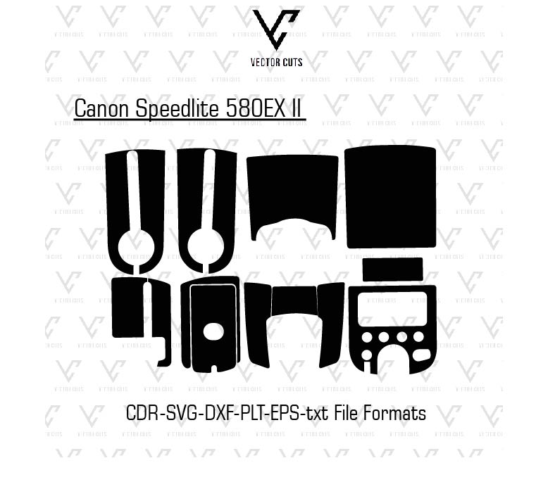 Canon Speed lite 580EX II Camera Skin Template Vector