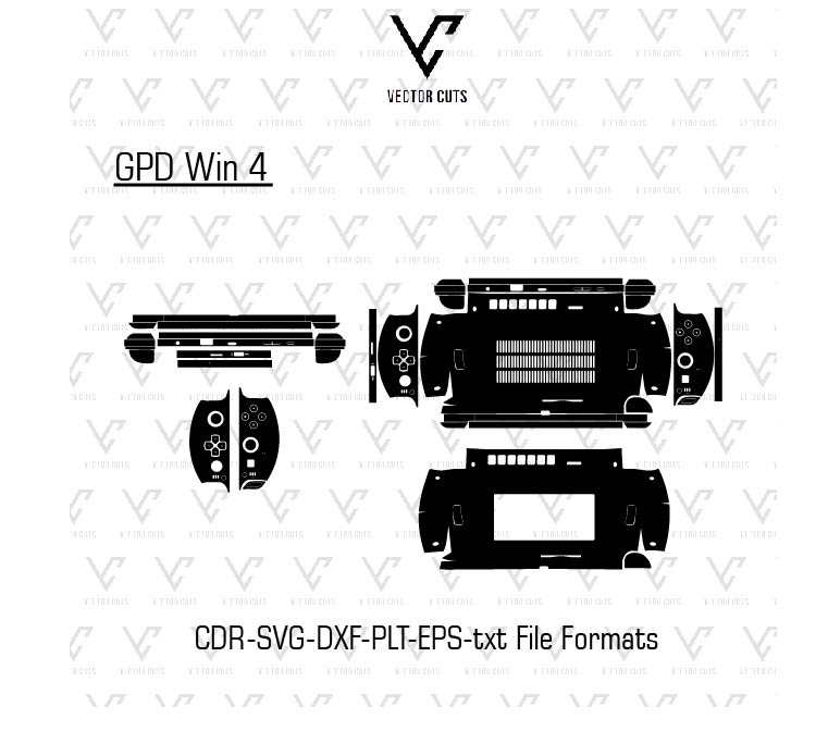 GPD Win 4 2023 Vinyl Skin Template Vector