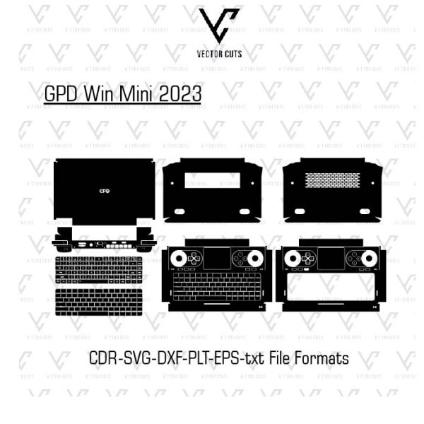 GPD Win Mini 2023 Vinyl Skin Template Vector
