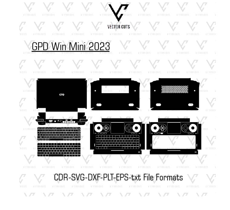 GPD Win Mini 2023 Vinyl Skin Template Vector