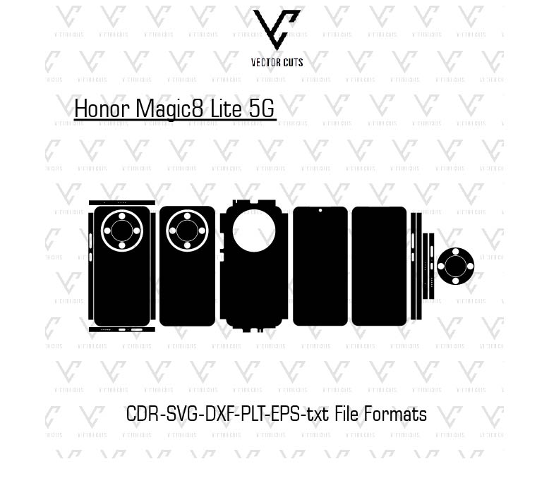 Honor Magic8 Lite 5G Mobile Skin Template Vector File