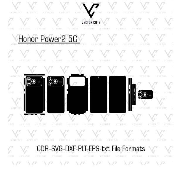 Honor Power2 5G Mobile Skin Template Vector File