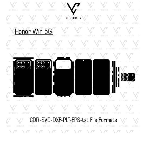 Honor Win 5G Mobile Skin Template Vector File