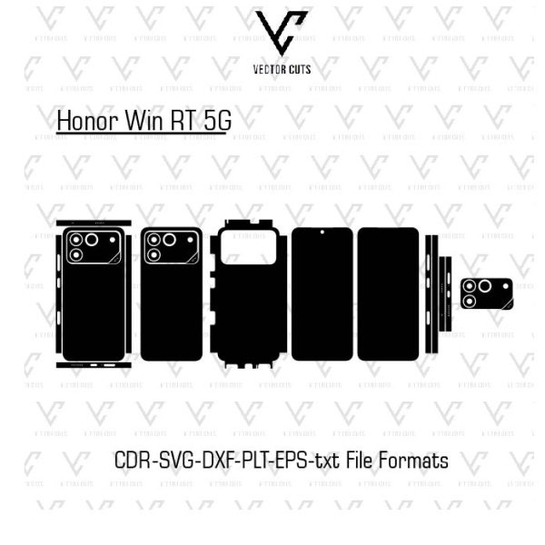 Honor Win RT 5G Mobile Skin Template Vector File