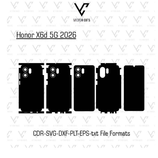 Honor X6d 5G 2026 Mobile Skin Template Vector File