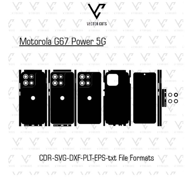 Motorola G67 Power 5G Mobile Skin Template Vector
