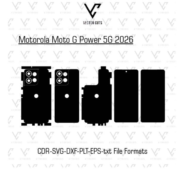 Motorola Moto G Power 5G 2026 Mobile Skin Template Vector