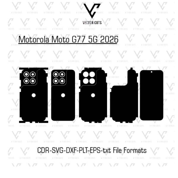 Motorola Moto G77 5G 2026 Mobile Skin Template Vector