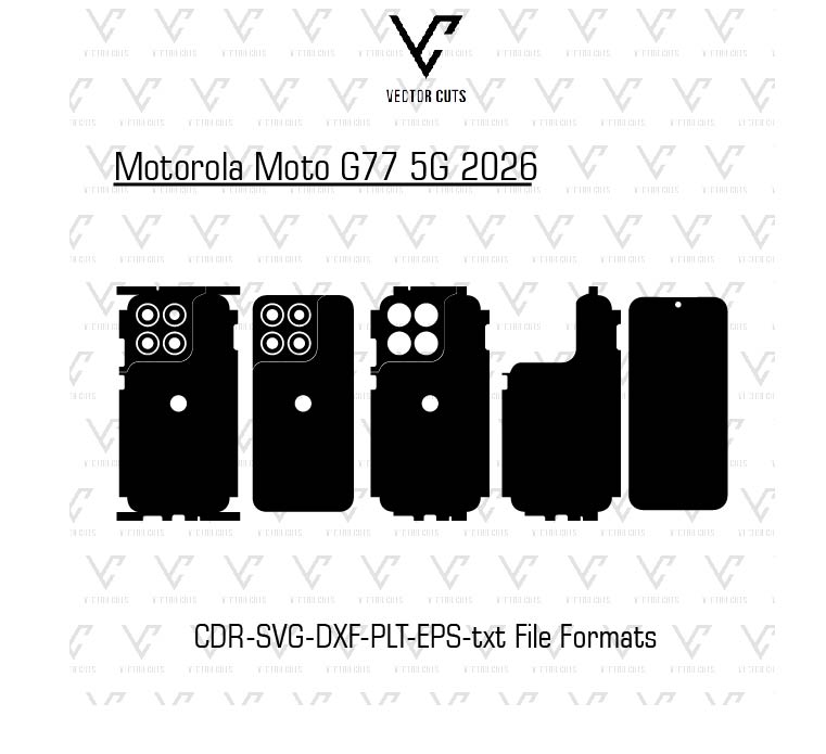 Motorola Moto G77 5G 2026 Mobile Skin Template Vector