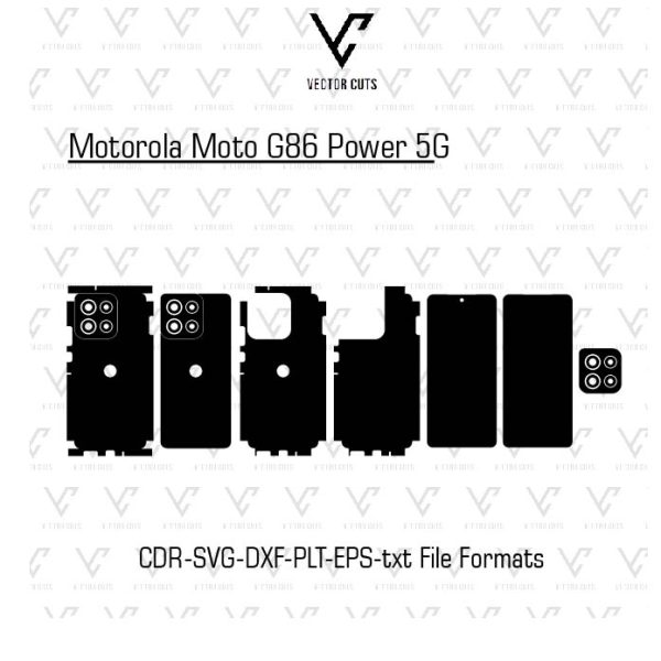 Motorola Moto G86 Power 5G Mobile Skin Template Vector