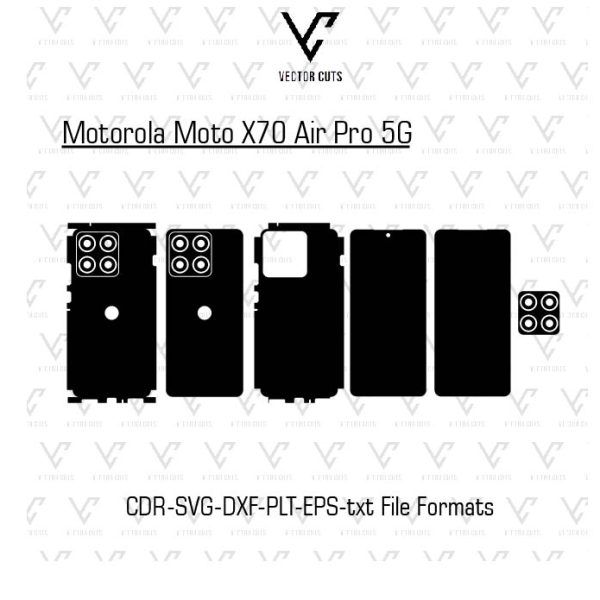 Motorola Moto X70 Air Pro 5G Mobile Skin Template Vector