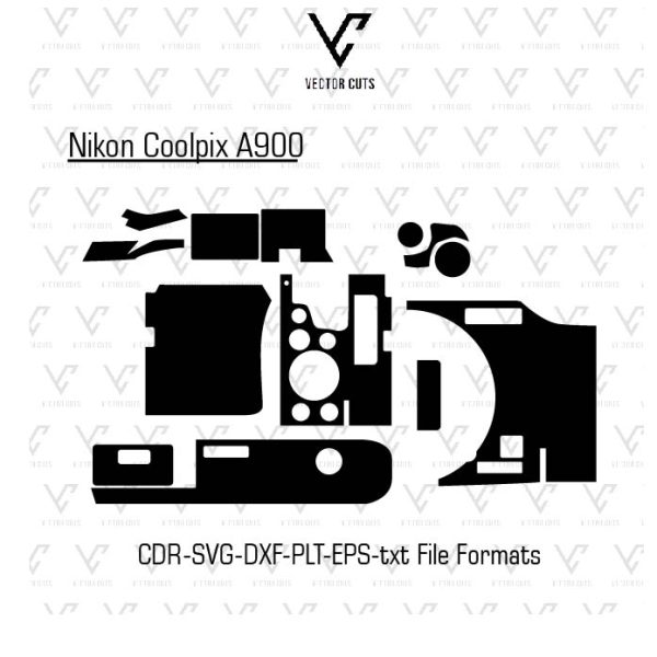 Nikon Coolpix A900 Camera Skin Template Vector