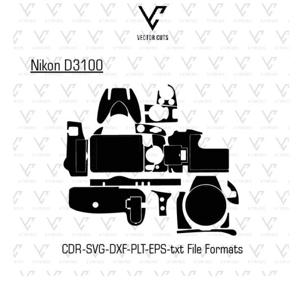 Nikon D3100 Camera Skin Template Vector