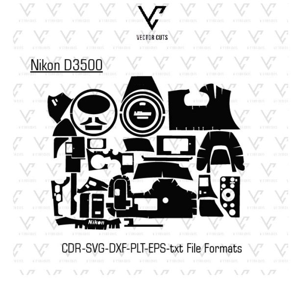 Nikon D3500 Camera Skin Template Vector