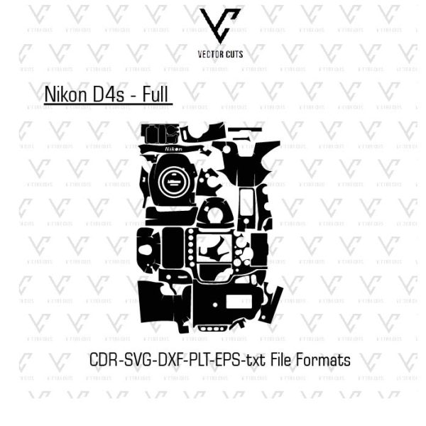 Nikon D4s - Full Camera Skin Template Vector
