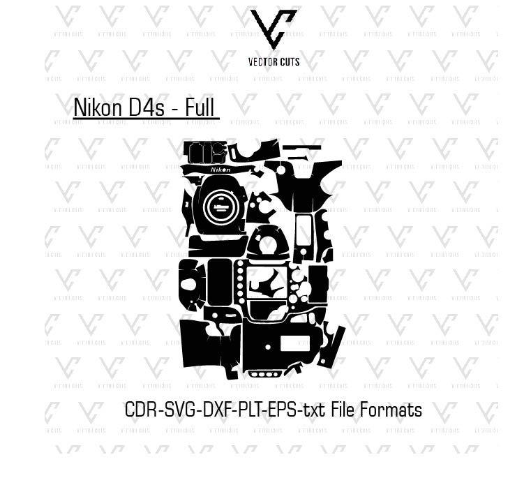 Nikon D4s - Full Camera Skin Template Vector