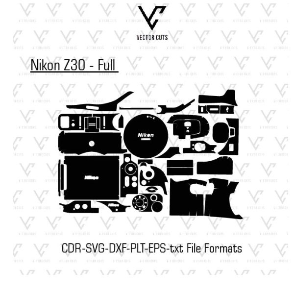 Nikon Z30 - Full Camera Skin Template Vector