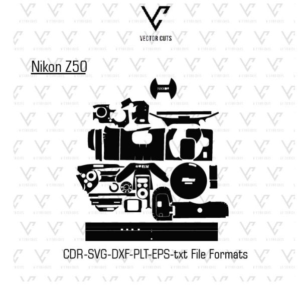 Nikon Z50 Camera Skin Template Vector