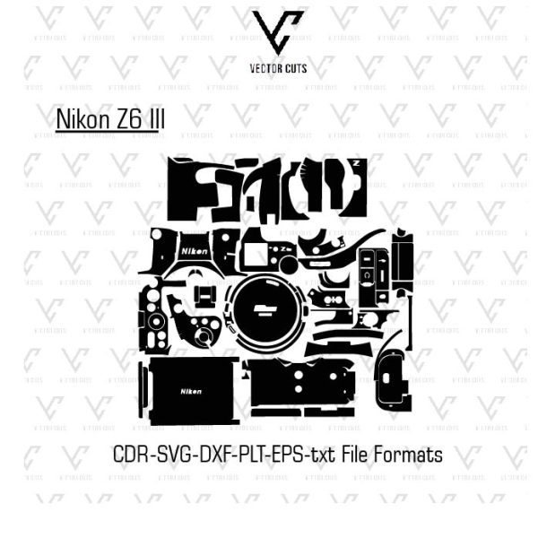 Nikon Z6 III Camera Skin Template Vector