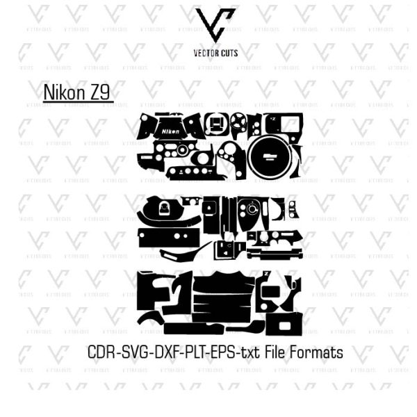 Nikon Z9 Camera Skin Template Vector