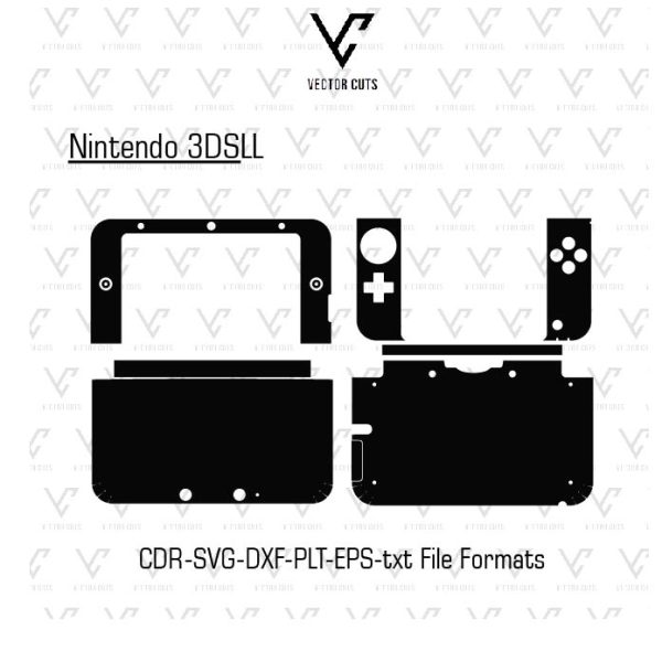 Nintendo 3DSLL Vinyl Skin Template Vector