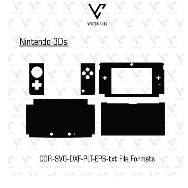 Nintendo 3Ds Vinyl Skin Template Vector