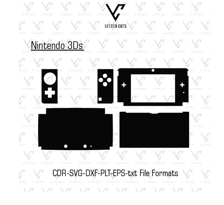 Nintendo 3Ds Vinyl Skin Template Vector