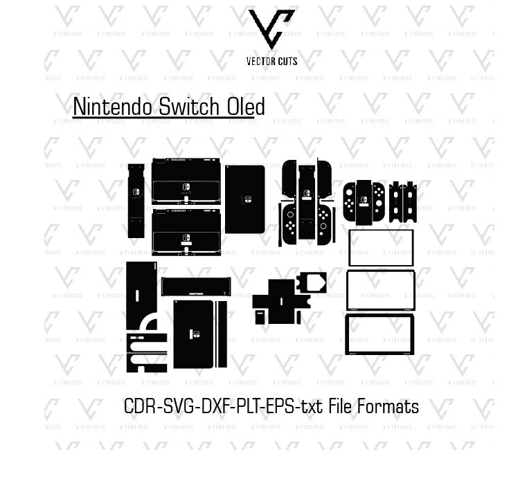 Nintendo Switch Oled Vinyl Skin Template Vector
