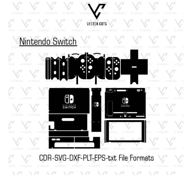 Nintendo Switch Vinyl Skin Template Vector