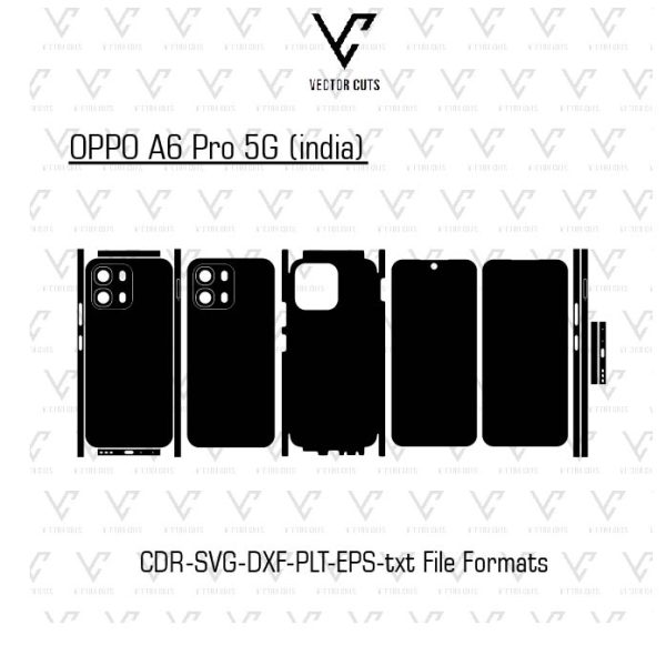 OPPO A6 Pro 5G (india) Mobile Skin Template Vector