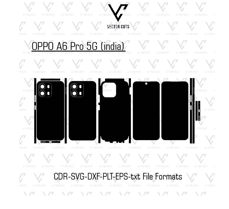 OPPO A6 Pro 5G (india) Mobile Skin Template Vector