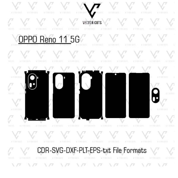 OPPO Reno 11 5G Mobile Skin Template Vector