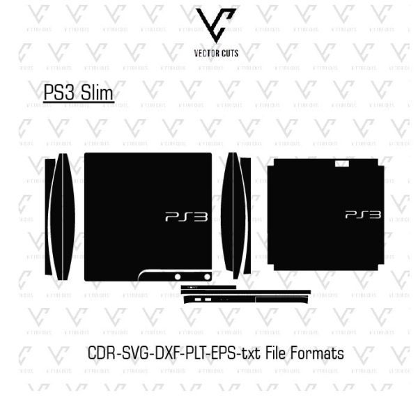 PS3 Slim Vinyl Skin Template Vector