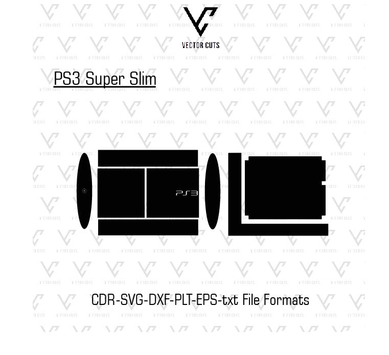 PS3 Super Slim Vinyl Skin Template Vector