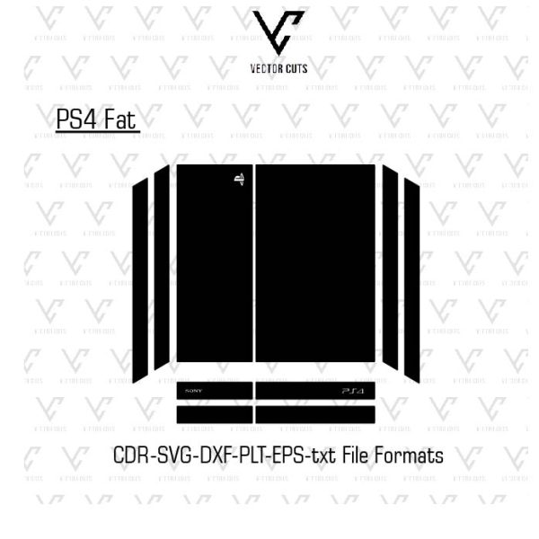 PS4 Fat Vinyl Skin Template Vector