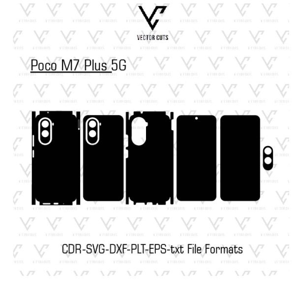 Poco M7 Plus 5G Skin Template Vector