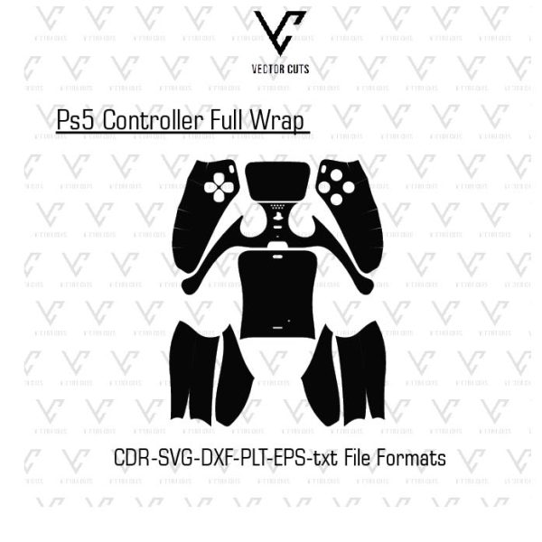 Ps5 Controller Full Wrap Vinyl Skin Template Vector