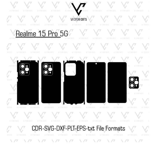 Realme 15 Pro 5G Mobile Skin Template Vector