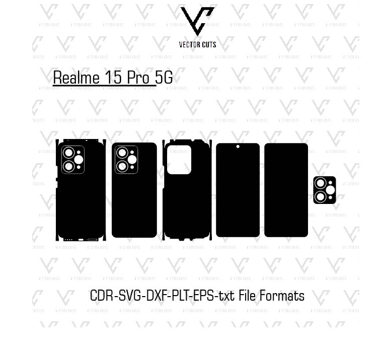 Realme 15 Pro 5G Mobile Skin Template Vector